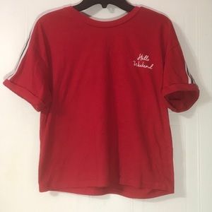 YOUTH IN REVOLT Red Tops Shirt / Size: Small